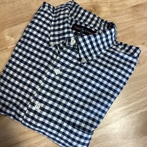 Men's Ralph Lauren Big Shirt Long Sleeved Gingham Plaid Button Down Cotton Large